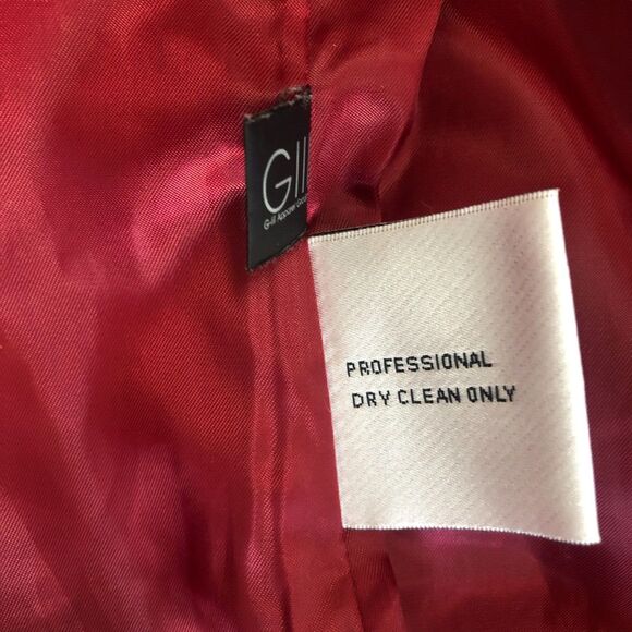 Kenneth Cole Wool Blend Assymetrical Military Trench Coat Dark Red Sz 2 - Picture 11 of 16